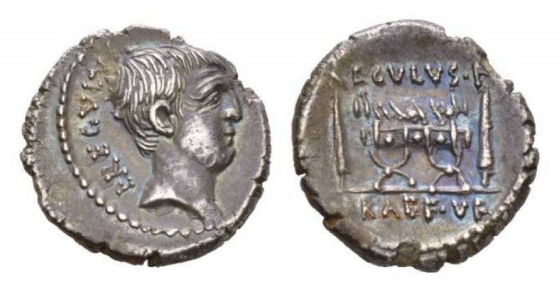 L. Livineius Regulus. Denarius circa 42, AR 18mm., 3.86g. L REGVLVS – ·PR· Head ...