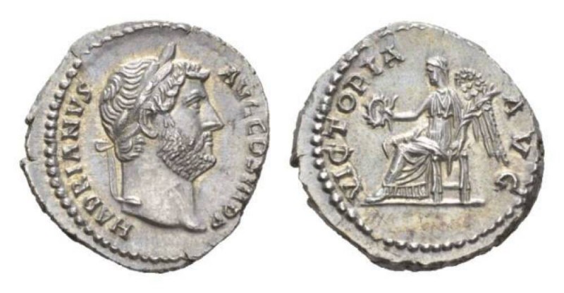 Hadrian, 117-138 Denarius circa 134-138, Æ 18.5mm., 3.38g. HADRIANVS AVG COS III...