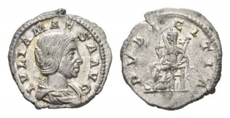 Julia Maesa, sister of Julia Domna and grandmother of Elagabalus Denarius circa ...