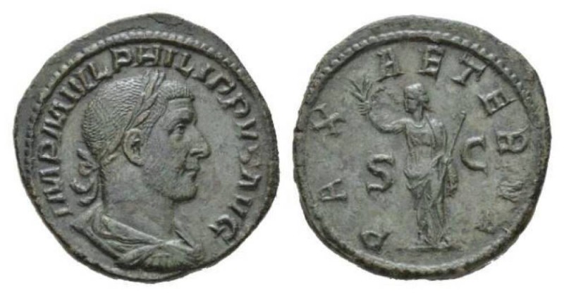 Philip I, 244-249 Sestertius circa 244-245, Æ 31.5mm., 18.27g. IMP M IVL PHILIPP...