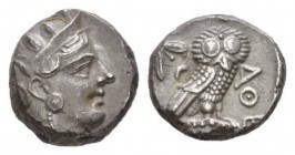 Attica, Athens Tetradrachm after 353, AR 21.5mm., 17.60g. Head of Athena r. with frontally depicted eye; wearing crested Attic helmet decorated with t...
