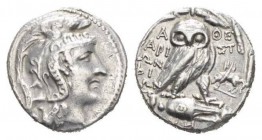 Attica, Athens Tetradrachm Circa 97-96, AR 27mm., 16.07g. Helmeted head of Athena right / Owl standing right, head facing, on amphora; to right, Pegas...