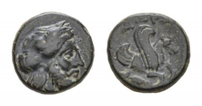 Mysia, Adramyteion Bronze Circa 4th Century, Æ 10mm., 1.17g. Laureate head of Ze...
