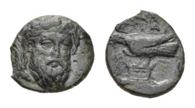 Mysia, Adramytion Bronze Circa 4th century, Æ 12mm., 1.40g. Laureate head of Zeu...