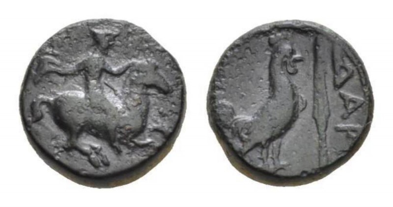 Troas, Dardanos Bronze Circa 4th century, Æ 12mm., 2.84g. Horseman galloping rig...