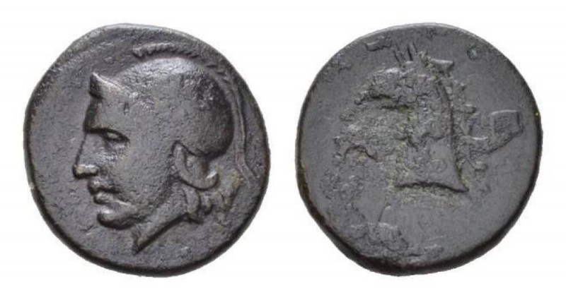 Ionia, Phokaia Bronze Circa 261-246, Æ 15mm., 2.94g. Helmeted head of Athena lef...