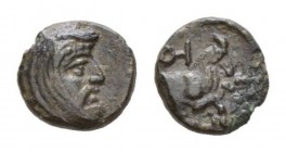Satrapal coinage in Western Asia Minor, Spithridates. Satrap of Sparda Bronze Circa 334, Æ 10mm., 0.88g. Head of satrap right, wearing Persian headdre...