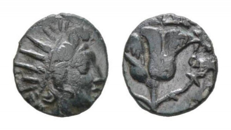 Islands off Caria, Rhodos, Rhodes bronze Circa 200-190, Æ 11mm., 1.02g. Radiate ...