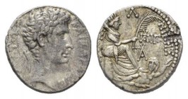 Octavian as Augustus, 27 BC – 14 AD Tetradrachm Antiochia circa 2-1 BC, AR 25mm., 15.43g. Laureate head r. Rev. Tyche of Antiochia seated r., holding ...