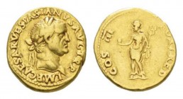Vespasian, 69-79 Aureus Lugdunum circa 71, AV 18mm., 7.21g. Vespasian, 69-79 Aureus 71, AV 18mm, 7.21 g. IMP CAESAR VESPASIANVS AVG TR P Laureate head...