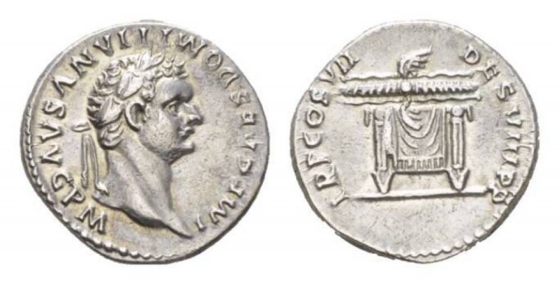 Domitian caesar, 69 – 81 Denarius circa 81, AR 18.5mm., 3.14g. IMP CAESAR DOMITI...