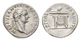 Domitian caesar, 69 – 81 Denarius circa 81, AR 18.5mm., 3.14g. IMP CAESAR DOMITIANVS AVG P M Laureate head r. Rev. TR P COS VII DES VIII P P Draped se...