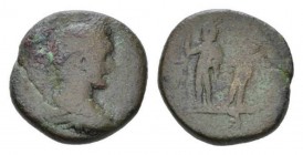 Antoninus Pius, 138-161 Bronze Aelia Capitolina (Jerusalem), Æ 21.5mm., 8.18g. Laureate, draped, and cuirassed bust r. Rev. The Dioscuri facing, each ...