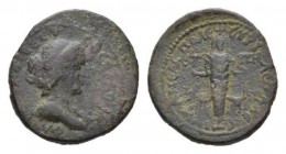 Faustina junior, daughter of Antoninus Pius and wife of Marcus Aurelius Bronze Neapolis Samaria circa 159-160 (year 88), Æ 23mm., 7.05g. ΦAVCTEINA CEB...