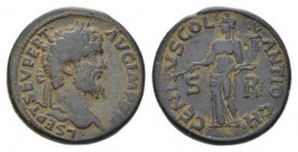 Septimius Severus, 193-211 Bronze Antioch (Pisidia), Æ 24.32mm., 24.32g. Laureate head r. Rev. Genius standing l., holding branch and cornucopiae. Krz...