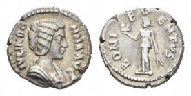 Julia Domna, wife of Septimius Severus Denarius Alexandria circa 194, AR 19mm., 3.52g. IVLIA DOMNA AVG Draped bust r. Rev. BONI EVENTVS Bonus Eventus ...