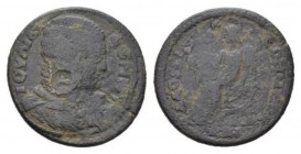 Julia Domna, wife of Septimius Severus Bronze, Æ 30mm., 11.61g. Draped bust r. Rev. Roma or Athena enthroned l., holding nike and resting on a spear. ...