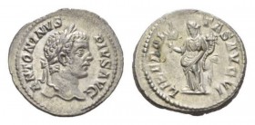 Caracalla, 198-217 Denarius circa 206 - 210, AR 20.5mm., 3.43g. ANTONINVS PIVS AVG Laureate head right. Rev. LIBERALITAS AVG VI Liberalitas standing l...
