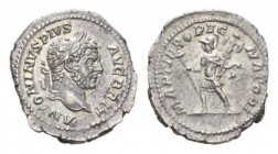 Caracalla, 198-217 Denarius circa 210-213, AR 20mm., 3.12g. ANTONINVS - PIVS AVG BRIT Laureate head right, Rev. MARTI PROPVGNATORI Mars hurrying left,...