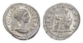 Plautilla, wife of Caracalla Denarius circa 202-205, AR 19.5mm., 3.19g. PLAVTILLAE – AVGSTAE Draped bust right. Rev. PROPAGO IMPERI Caracalla and Plau...