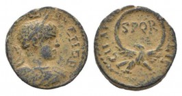 Severus Alexander, 222-235 Bronze Caesarea Maritima (Judaea), Æ 23mm., 9.14g. Laureate head r. Rev. Eagle standing facing, head left, with wings displ...