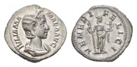 Julia Mamaea, mother of Severus Alexander Denarius circa 222-235, AR 20mm., 3.36g. IVLIA MAMAEA AVG Draped bust r. Rev. VENERI FELICI Venus standing r...