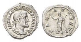 Maximinus I, 235-238 Denarius circa 236-238, AR 21mm., 3.46g. IMP MAXIMINVS PIVS AVG Laureate, draped and cuirassed bust r. Rev. PAX AVGVSTI Pax stand...