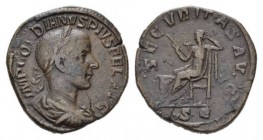 Gordian III, 238-244 Sestertius circa 241, Æ 30mm., 21.16g. IMP GORDIANVS PIVS FEL AVG Laureate, draped and cuirassed bust r. Rev. SECVRITAS AVG Secur...