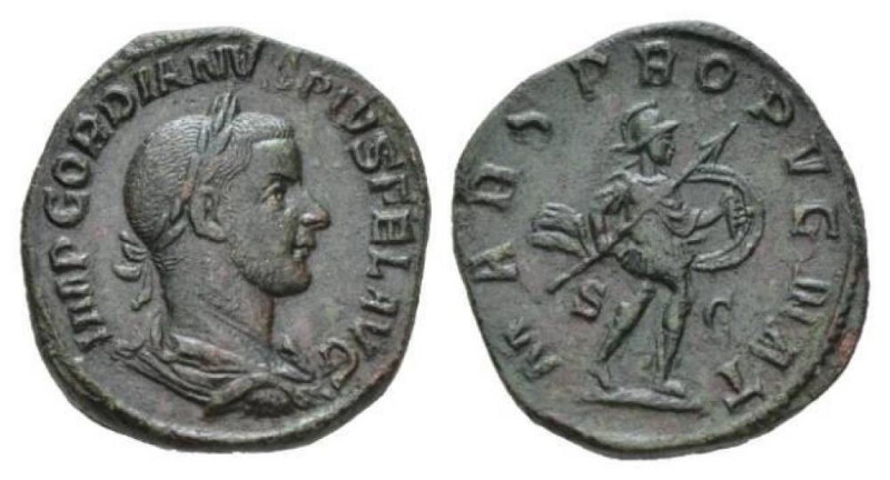 Gordian III, 238-244 Sestertius circa 243-244, Æ 29mm., 20.78g. IMP GORDIANVS PI...