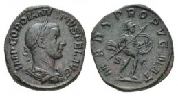 Gordian III, 238-244 Sestertius circa 243-244, Æ 29mm., 20.78g. IMP GORDIANVS PIVS FEL AVG Laureate, draped and cuirassed bust r. Rev. MARTEM PROPVGNI...