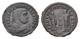 Diocletian, 284-305 Follis Aquileia circa 305-306, Æ 27mm., 9.48g. D N DIOCLETIANO BAEATISSIMO SEN AVG Laureate bust r., wearing imperial mantle, hold...