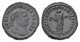 Constantius I as Caesar, 293-305. Follis Carthago circa 298-299, Æ 28.5mm., 8.31g. CONSTANTIVS NOB CAES Laureate head r. Rev. SALVIS AVGG ET CAESS FEL...