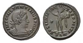 Constantine I, 307-337 follis Londinium, Æ 21mm., 3.44g. IMP CONSTANTINVS P F AVG. Laureate, draped and cuirassed bust right. Rev. SOLI INVICTO COMITI...
