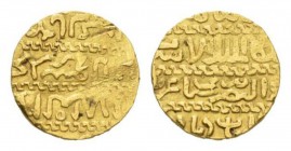 Burji Mamluk, al-Ashraf Barsbay, 825 - 841 H. (1422 - 1438) Ashrafi, AV 17.5mm., 3.41g. Album 998.

Very fine.