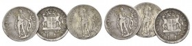 Genova, The Biennial Doges. 1528-1797. Lot of three Lira 1794, AR 23mm., 12.14g. Crowned coat-of-arms. Rev. S. Giovanni Battista standing facing on ro...