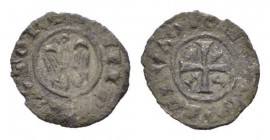 Messina, Federico II, 1197-1250 Mezzo Denaro 1228, billon 17.5mm., 0.64g. MIR 111. Spahr 115.

Rare. Very fine.
