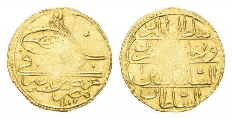 Istambul, 'Abd al-Hamid I b. Ahmad III, 1187-1203h Zar-i Mahbub 1187h, AV 22mm.,...