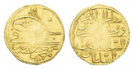 Istambul, 'Abd al-Hamid I b. Ahmad III, 1187-1203h Zar-i Mahbub 1187h, AV 22mm., 2.58g. Fr.

Very fine.