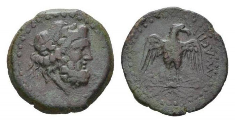 Sicily, Panormos Semis after 241, Æ 23.5mm., 7.08g. Laureaze head of Zeus r. Rev...