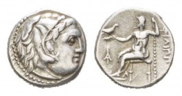 Kingdom of Macedon, Philip III Arridaeus, 323-317Magnesia ad Maeandrum Drachm 323-319, AR 16.5mm., 4.25g. Head of Heracles r., wearing lion’s skin. Re...
