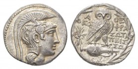Attica, Athens Tetradrachm 130-129, AR 30mm., 16.76g. Head of Athena r., wearing Attic crested helmet decorated with Pegasus on bowl. Rev. Owl standin...