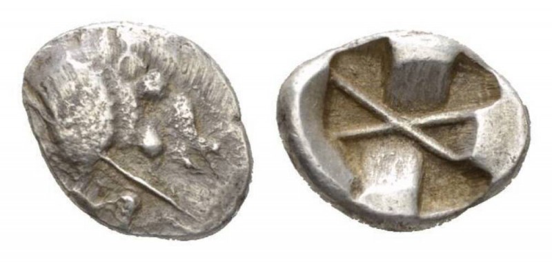 Lycia, Dynasts of Lycia Tetrobol 520-480, AR 17mm., 2.53g. Boar's head right. Re...