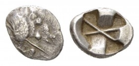 Lycia, Dynasts of Lycia Tetrobol 520-480, AR 17mm., 2.53g. Boar's head right. Rev. Incuse sqare. Cf. SNG von Aulock 5051.

Very fine.

Ex NAC sale...