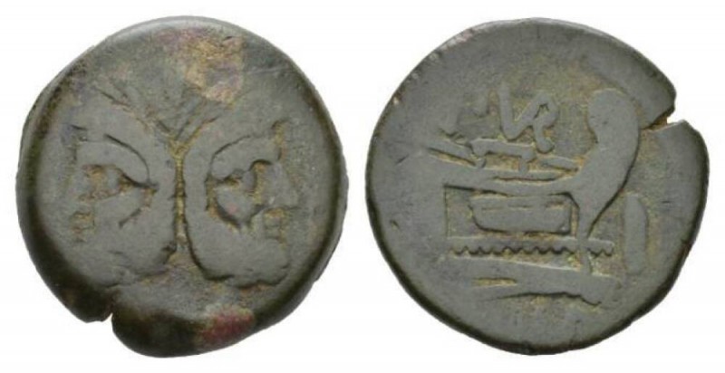 Furius Purpurio As circa 169-158, Æ 31mm., 27.75g. Laureate head of Janus; above...