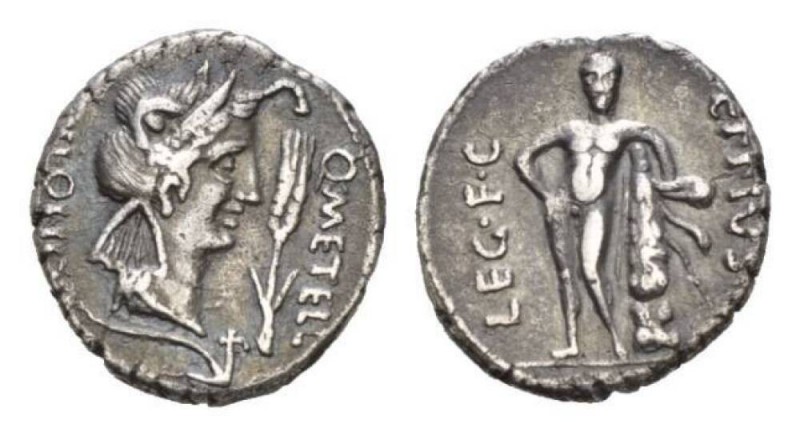 Q. Metellus Scipio and Eppius Legatus. Denarius Africa 47-46, AR 17mm., 3.74g. Q...