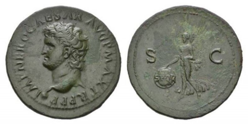 Nero, 54-68 As Lugdunum 66, Æ 31.5mm., 11.13g. IMP NERO CAESAR AVG P MAX TR P P ...