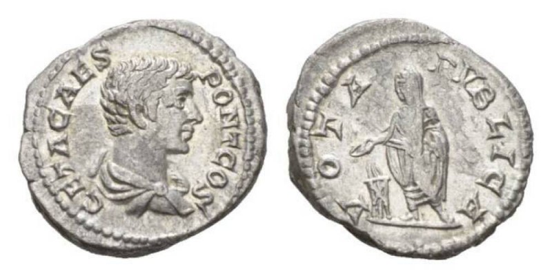 Geta as Caesar, 198-209 Denarius 203-208, AR 19.5mm., 3.67g. GETA CAES PONT COS ...