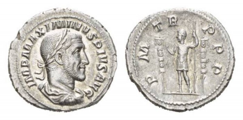 Maximinus I, 235-238 Denarius 235, AR 20mm., 3.32g. IMP MAXIMINVS PIVS AVG Laure...