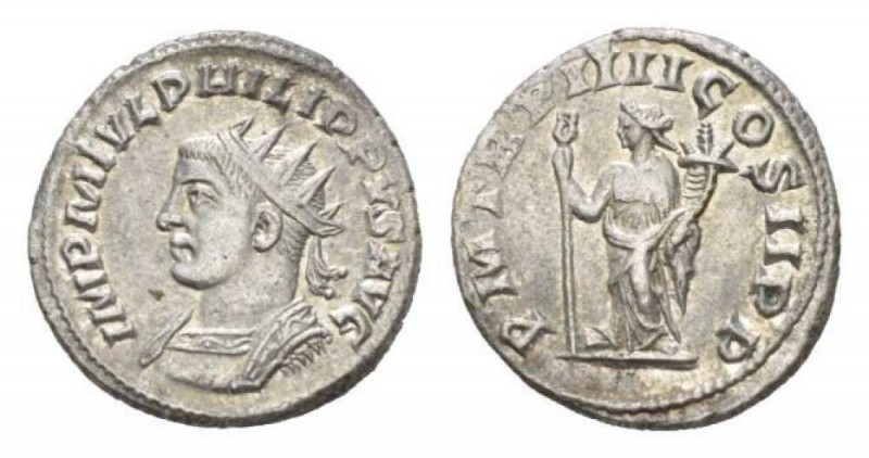 Philip II, 247-249 Antoninianus Antioch 247, AR 20.5mm., 3.96g. IMP M IVL PHILIP...