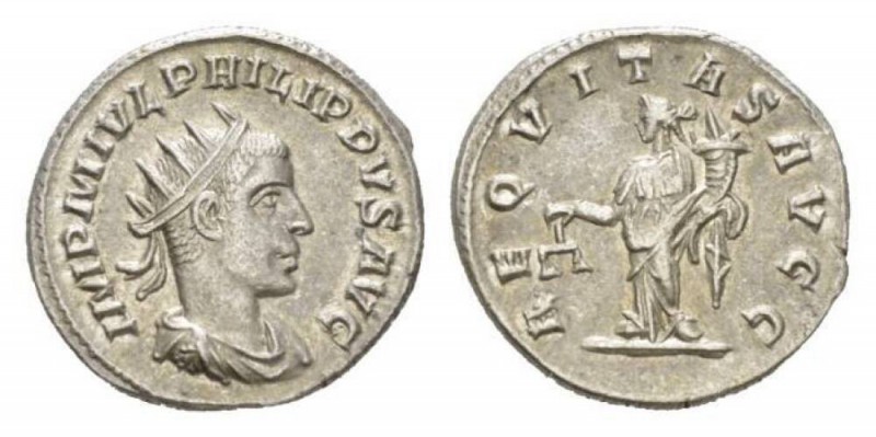 Philip II, 247-249 Antoninianus Antioch 247-248, AR 22.5mm., 4.38g. IMP M IVL PH...